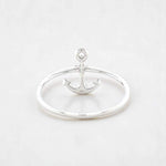 Load image into Gallery viewer, Anchor Diamond Ring, 14k Solid Gold, Natural Diamonds, Everyday Stackable Jewelry, Ready To Ship, Women&#39;s Day Gift
