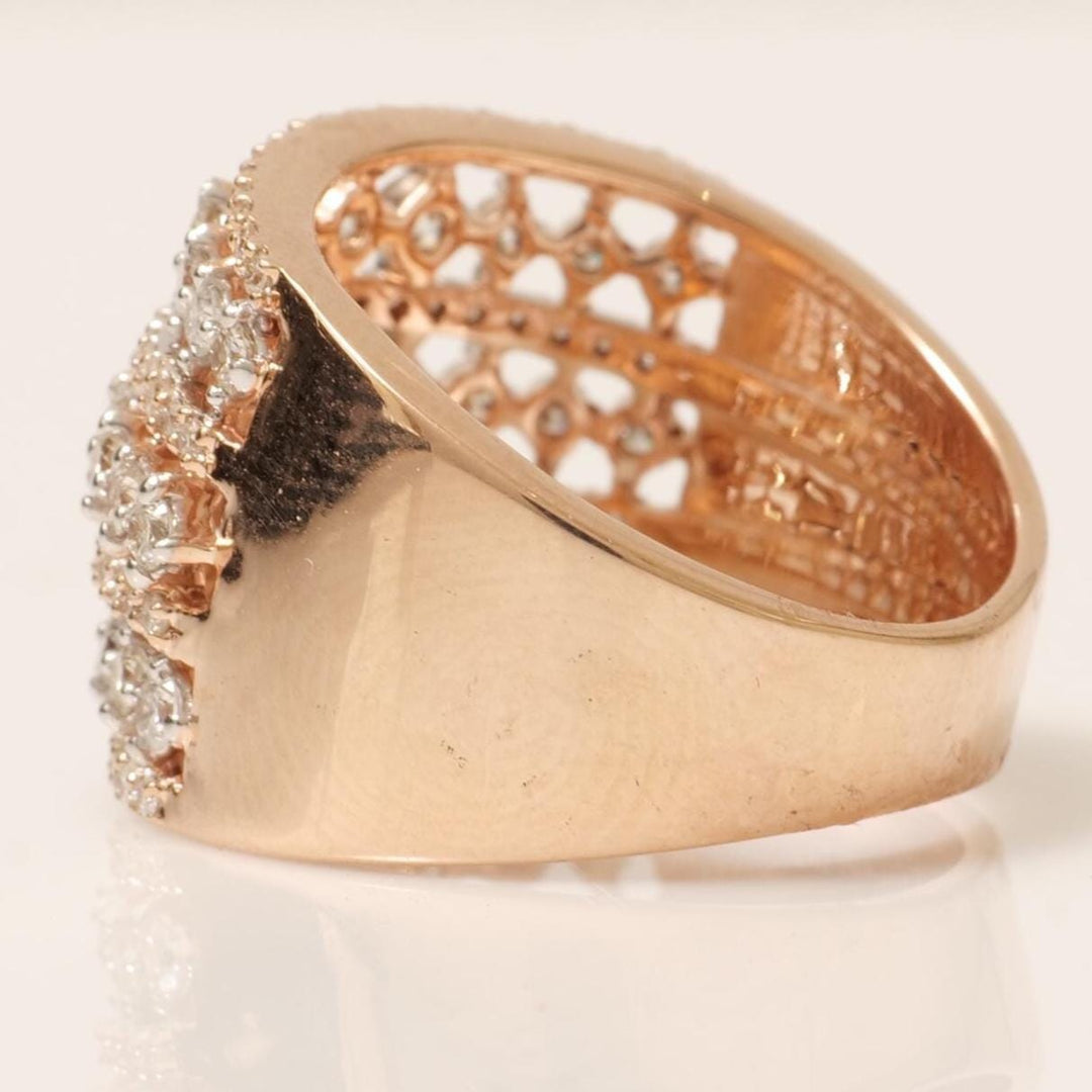 Wide Natural Diamond Eternity Ring: 14k Solid Gold Statement Cocktail Band, IGI Certified, Ready To Ship