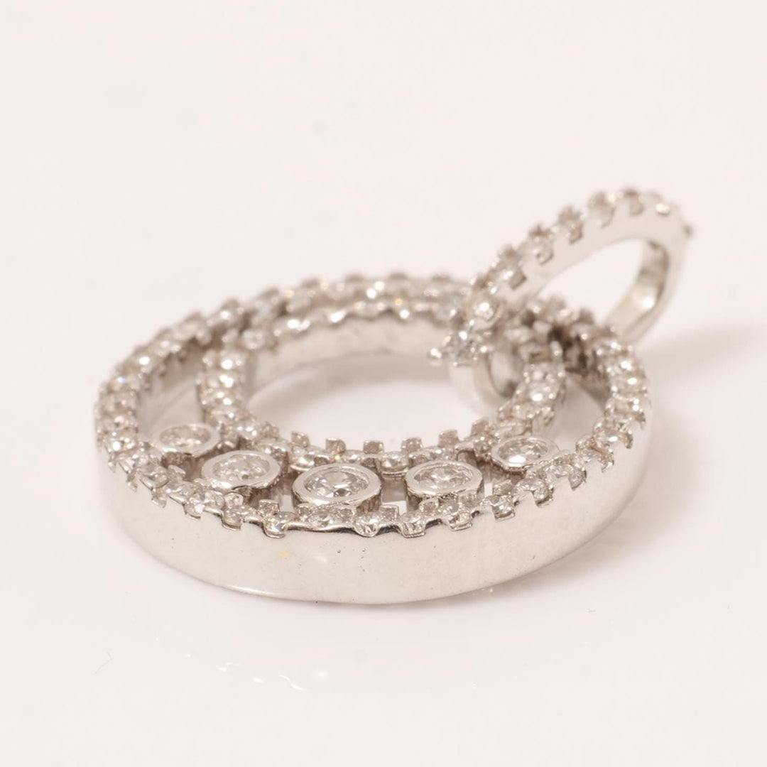 Circle Diamond Halo Pendant, 14k Solid Gold, Natural Diamonds, Bezel Set Necklace, Everyday Minimalistic Stackable Pendant