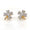 Load image into Gallery viewer, Kids Leaf Clover Diamond Stud Earrings, 14k Solid Gold, Natural Diamonds, Two Toned Studs, Gift for girls, Ready To Ship, HRD Certified
