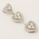 Load image into Gallery viewer, Three Heart Diamond Pendant, 14k Solid Gold, Natural Diamond, Halo Cluster Setting, Drop Necklace, Everyday Staking Necklace, Gift For Her
