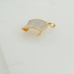 Load image into Gallery viewer, Curved Diamond Pave Pendant, 14k Solid Gold, Natural Diamonds, Iced Out Wave Pendant, Statement Cocktail Jewelry, Gift for Her
