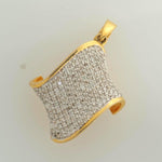 Load image into Gallery viewer, Curved Diamond Pave Pendant, 14k Solid Gold, Natural Diamonds, Iced Out Wave Pendant, Statement Cocktail Jewelry, Gift for Her
