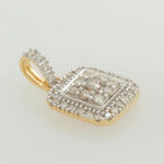 Load image into Gallery viewer, Square Diamond Halo Pendant, 14k Solid Gold, Natural Diamond, Statement Jewelry, Cluster Pendant, Minimalist Stacking Necklace, Gift for Her
