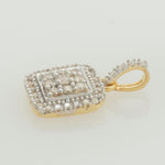 Load image into Gallery viewer, Square Diamond Halo Pendant, 14k Solid Gold, Natural Diamond, Statement Jewelry, Cluster Pendant, Minimalist Stacking Necklace, Gift for Her
