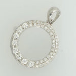 Load image into Gallery viewer, Circle Diamond Pendant Necklace, 14k Solid Gold, Natural Diamonds, Everyday Jewelry, Karma Pendant, Stacking Pendant, Gift for Her
