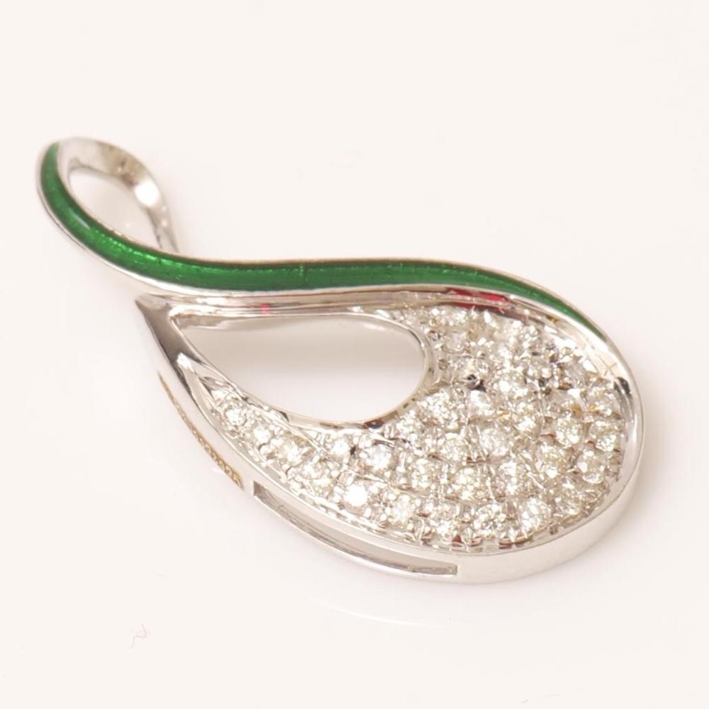 Teardrop Infinity Natural Diamond Pendant: 14k Solid Gold Enamel Cluster Stacking Necklace, IGI Certified, Ready To Ship