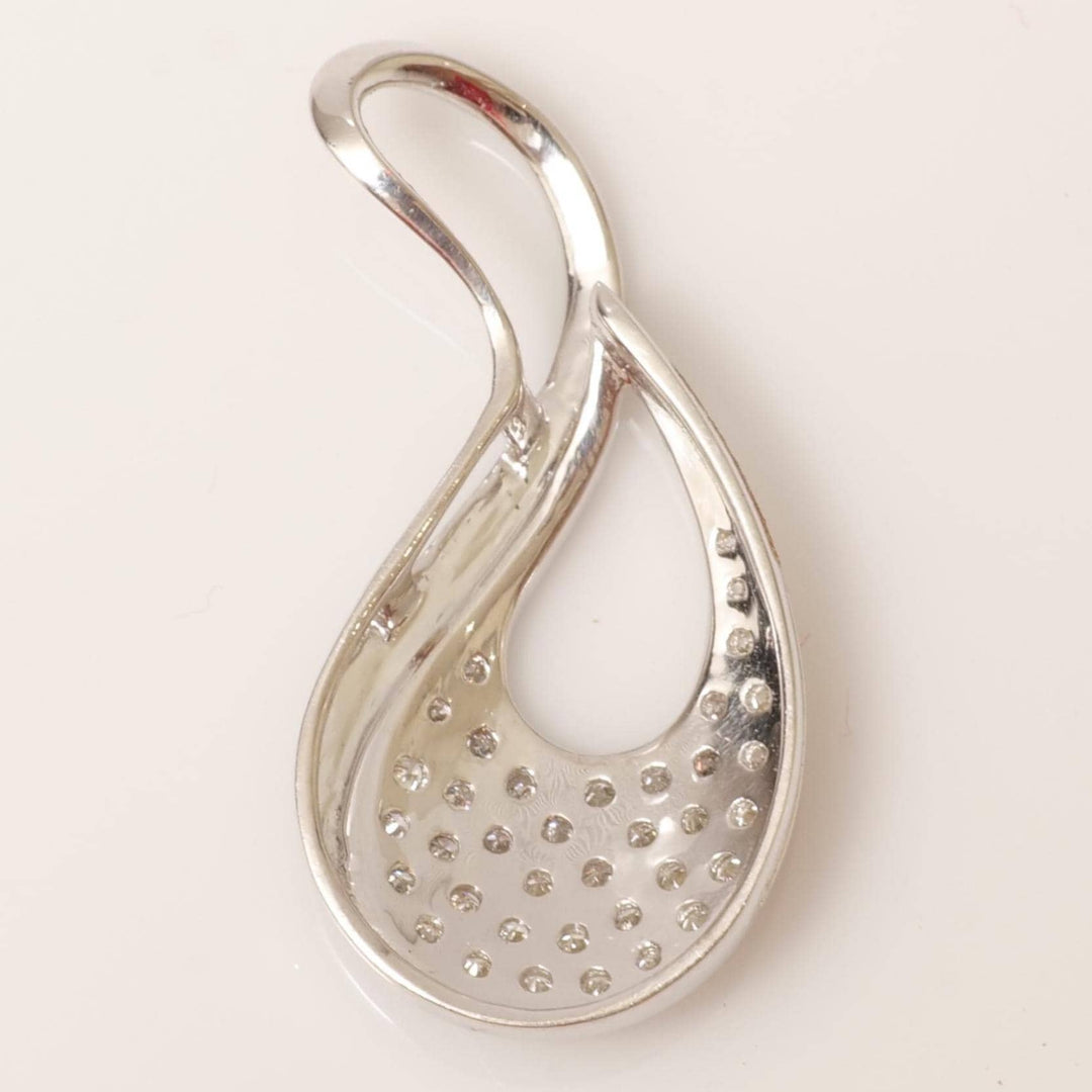 Teardrop Infinity Natural Diamond Pendant: 14k Solid Gold Enamel Cluster Stacking Necklace, IGI Certified, Ready To Ship