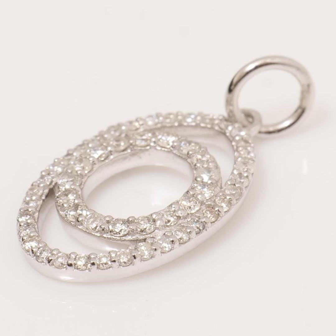 Oval Loop Natural Diamond Pendant: 14k Solid Gold Minimalistic Stacking Necklace, IGI Certified, Ready To Ship