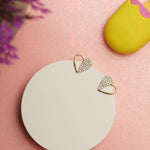 Load image into Gallery viewer, Kids Heart Diamond Stud Earrings, 14k Solid Gold, Natural Diamonds, Gift for toddlers/girls/kids, Ready To Ship, HRD Certified
