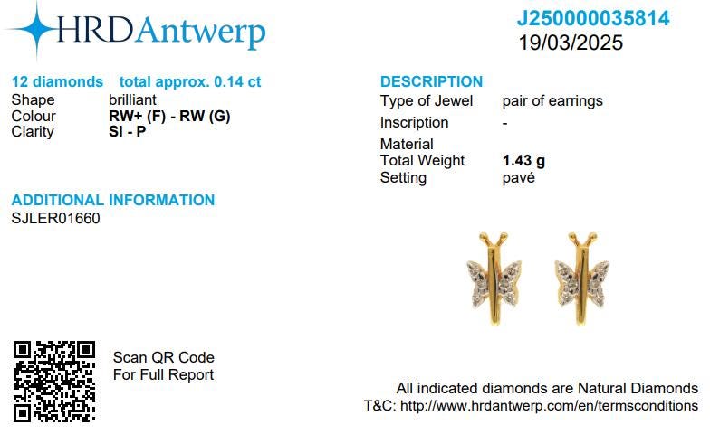 Kids Dragonfly Diamond Stud Earrings, 14k Solid Gold, Natural Diamond, Insect Jewelry, Gift for toddlers/girls, Ready To Ship, HRD Certified