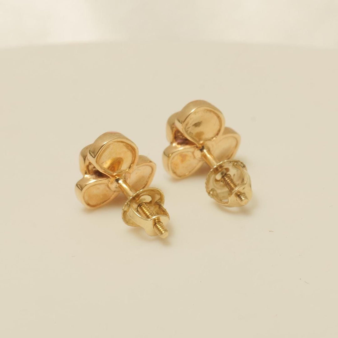 Kids Blooming Flower Diamond Earrings, 14k Solid Gold, Pink Enamel Studs, Natural Diamonds, Gift for toddlers/girls/kids, Ready To Ship