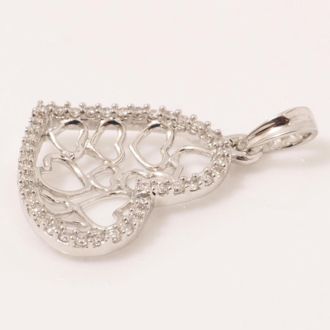 Heart Natural Diamond Pendan: 14k Solid Gold Filigree Openwork Love Necklace, IGI Certified, Ready To Ship