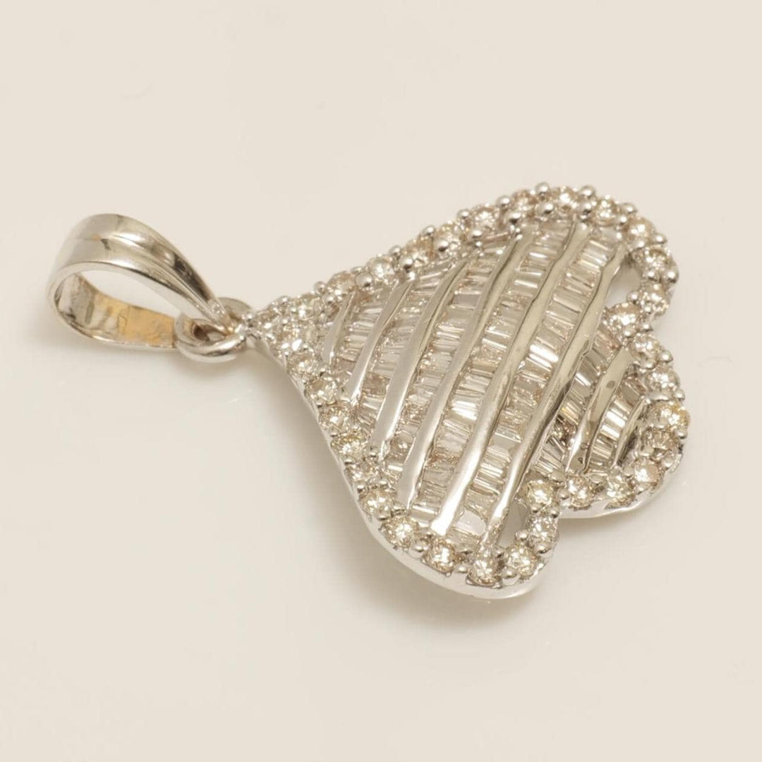 Flower Petal Pendant Necklace, 14k Solid Gold, Natural Diamonds, Illusion Pendant, Minimalist Layering Jewelry, Ready To Ship, IGI Certified