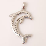 Load image into Gallery viewer, Dolphin Diamond Pendant, 14k Solid Gold, Natural Diamonds, Ocean Layering Necklace, Animal Statement Jewelry, Gift for Her
