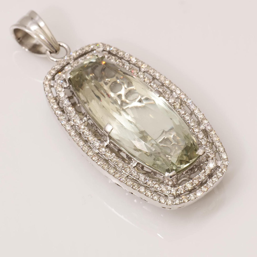 Amethyst Halo Natural Diamond Pendant: 14k Solid Gold Oval Gemstone Filigree Jewellery, Certified Jewelry, Ready To Ship