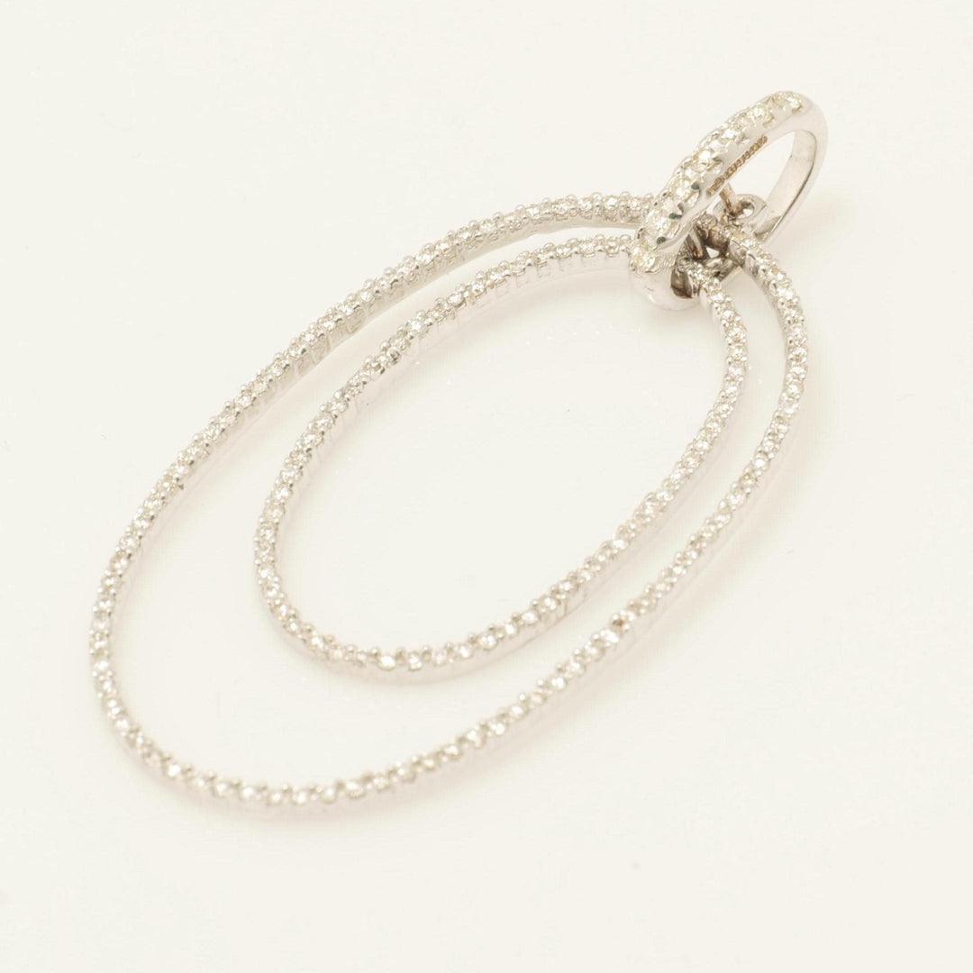 Oval Diamond Pendant, 14k Solid Gold, Natural Diamonds, Layering Loop Necklace, Everyday Necklace, Minimalistic Pendant, Unity Pendant