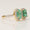 Load image into Gallery viewer, Emerald Gemstone Halo Diamond Ring, 14k Solid Gold, Natural Diamond, Statement Jewelry, Dual Tone Ring, Cocktail Ring, Gift for Her
