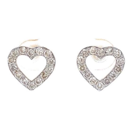 Kids Hollow Heart Diamond Stud Earrings, 14k Solid Gold, Natural Diamonds, Kids Jewelry, Gift for toddlers/girls/kids