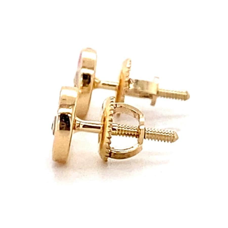 Kids Lollipop Diamond Stud Earrings, 14k Solid Gold With Enameling, Natural Diamonds, Candy Jewelry, Gift for toddlers/girls, Ready To Ship