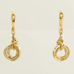 Load image into Gallery viewer, Circle Diamond Drop Huggie Earrings, 14k Solid Gold, Natural Diamonds, Statement Cocktail Earrings, Everyday Jewelry, Gift for Her
