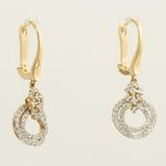 Load image into Gallery viewer, Circle Diamond Drop Huggie Earrings, 14k Solid Gold, Natural Diamonds, Statement Cocktail Earrings, Everyday Jewelry, Gift for Her
