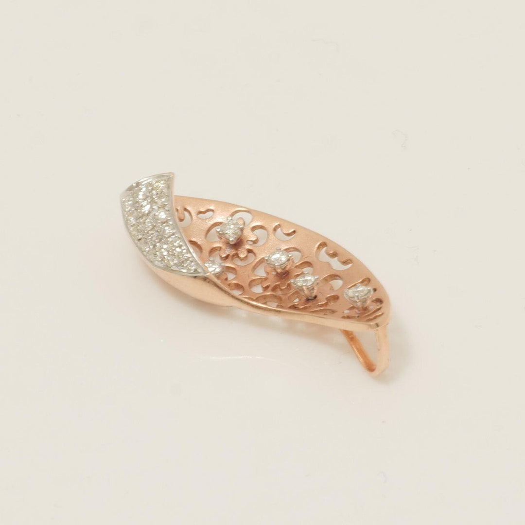 Floral Filigree Diamond Pendant, 14k Solid Gold, Natural Diamonds, Leaf Statement Jewelry, Layering Necklace, Ready To Ship, IGI Certified