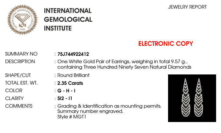 Geometric Chandelier Natural Diamond Earrings: 14k Solid Gold Wedding Long Statement Danglers, IGI Certified, Ready To Ship