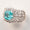 Load image into Gallery viewer, Aquamarine Diamond Ring In 14k Solid Gold, Birthstone Ring With Natural Diamonds, Ready To Ship, Women&#39;s Day Gift
