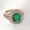 Load image into Gallery viewer, Emerald Diamond Halo Ring, 14k Solid Gold, Natural Diamonds, Birthstone Filigree Gemstone Ring, Cocktail Statement Ring, Ready To Ship
