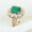 Load image into Gallery viewer, Emerald Diamond Halo Ring, 14k Solid Gold, Natural Diamonds, Birthstone Filigree Gemstone Ring, Cocktail Statement Ring, Ready To Ship

