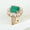 Load image into Gallery viewer, Emerald Diamond Halo Ring, 14k Solid Gold, Natural Diamonds, Birthstone Filigree Gemstone Ring, Cocktail Statement Ring, Ready To Ship
