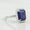 Load image into Gallery viewer, Blue Sapphire Halo Diamond Ring, 14k Solid Gold, Natural Diamonds, Emerald Cut Gemstone Ring, Engagement Ring, Ready To Ship
