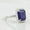 Load image into Gallery viewer, Blue Sapphire Halo Diamond Ring, 14k Solid Gold, Natural Diamonds, Emerald Cut Gemstone Ring, Engagement Ring, Ready To Ship
