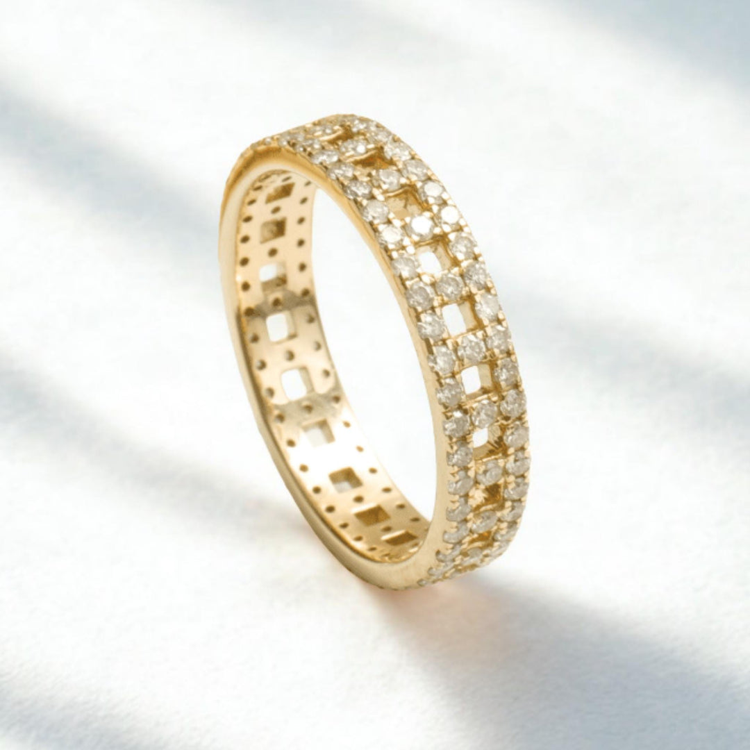 Diamond Ring In 14K Gold, Eternity Band, Natural Diamonds, StackableRing, Ready To Ship, Women&#39;s Day Gift