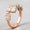 Load image into Gallery viewer, Double Band Diamond Ring In 14K Solid Gold, Baguette &amp; Round Diamonds, Centre Open Ring With Natural Diamonds, Gift For Her

