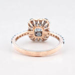 Load image into Gallery viewer, Round &amp; Baguette Diamond Ring in 14k Solid Gold, Illusion Diamond Gold Ring, Natural Diamonds, Ready To Ship, Women&#39;s Day Gift
