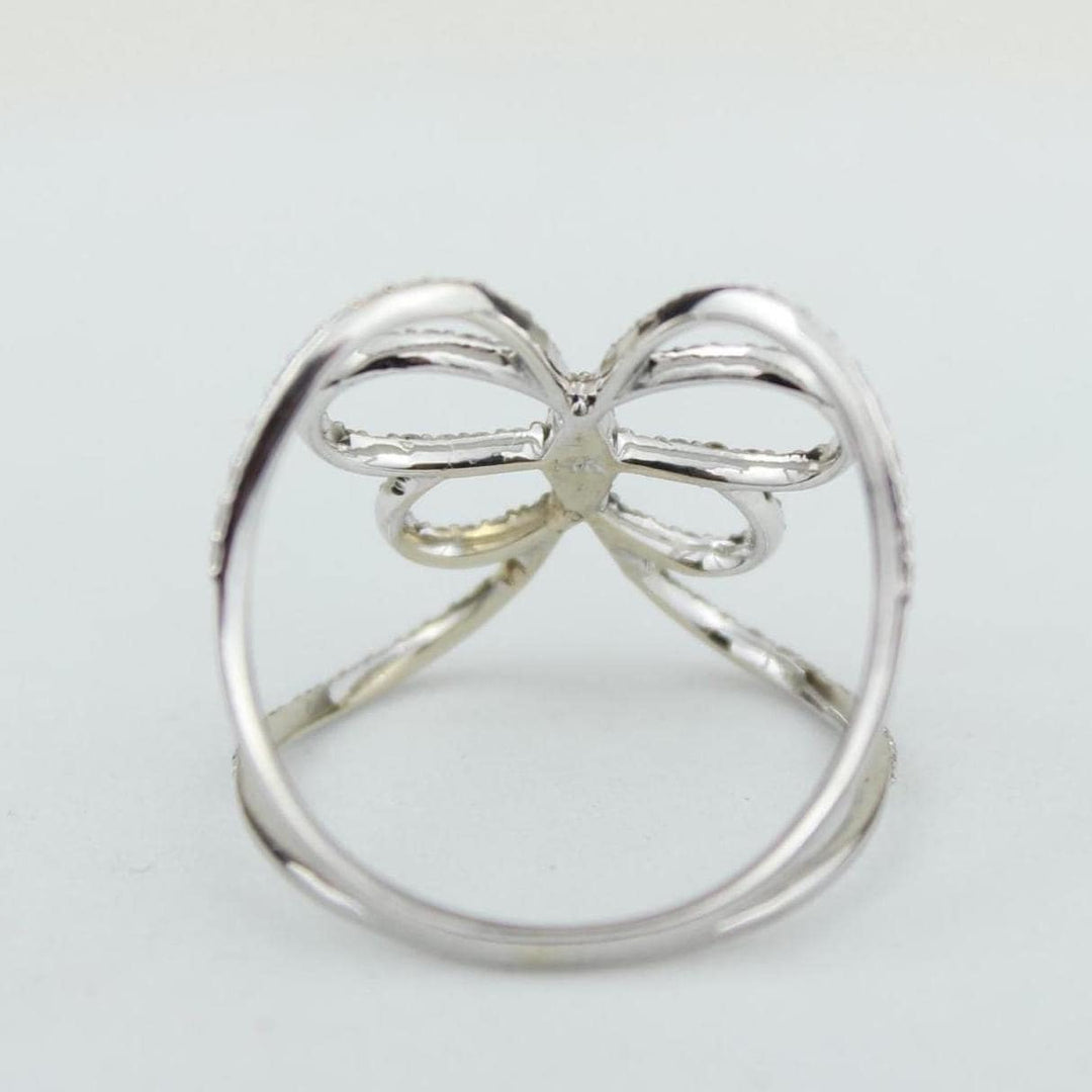 Butterfly Loop Diamond Ring, 14k Solid Gold, Natural Diamonds, Everyday Statement Ring, Animal Jewelry, Ready To Ship