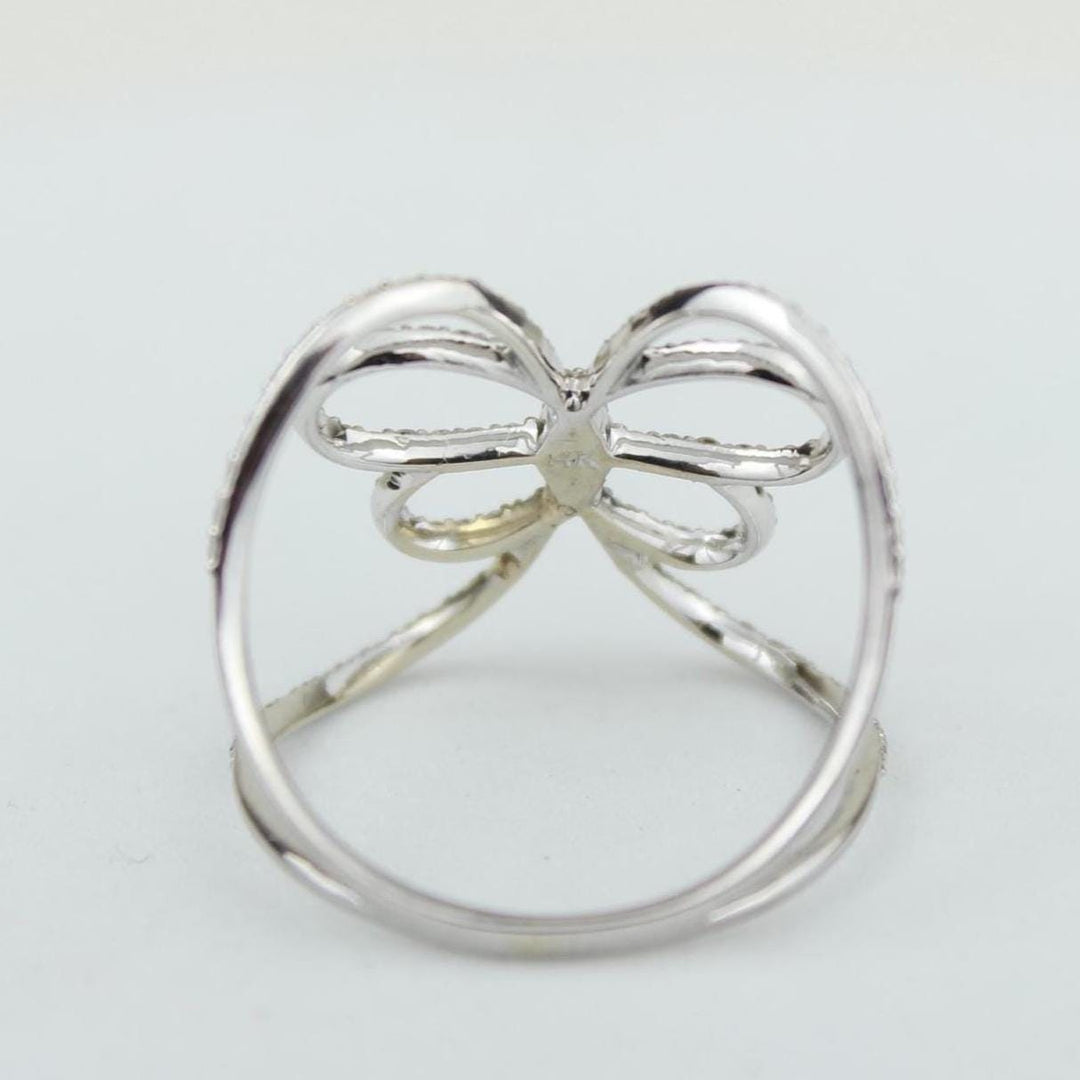 Butterfly Loop Diamond Ring, 14k Solid Gold, Natural Diamonds, Everyday Statement Ring, Animal Jewelry, Ready To Ship