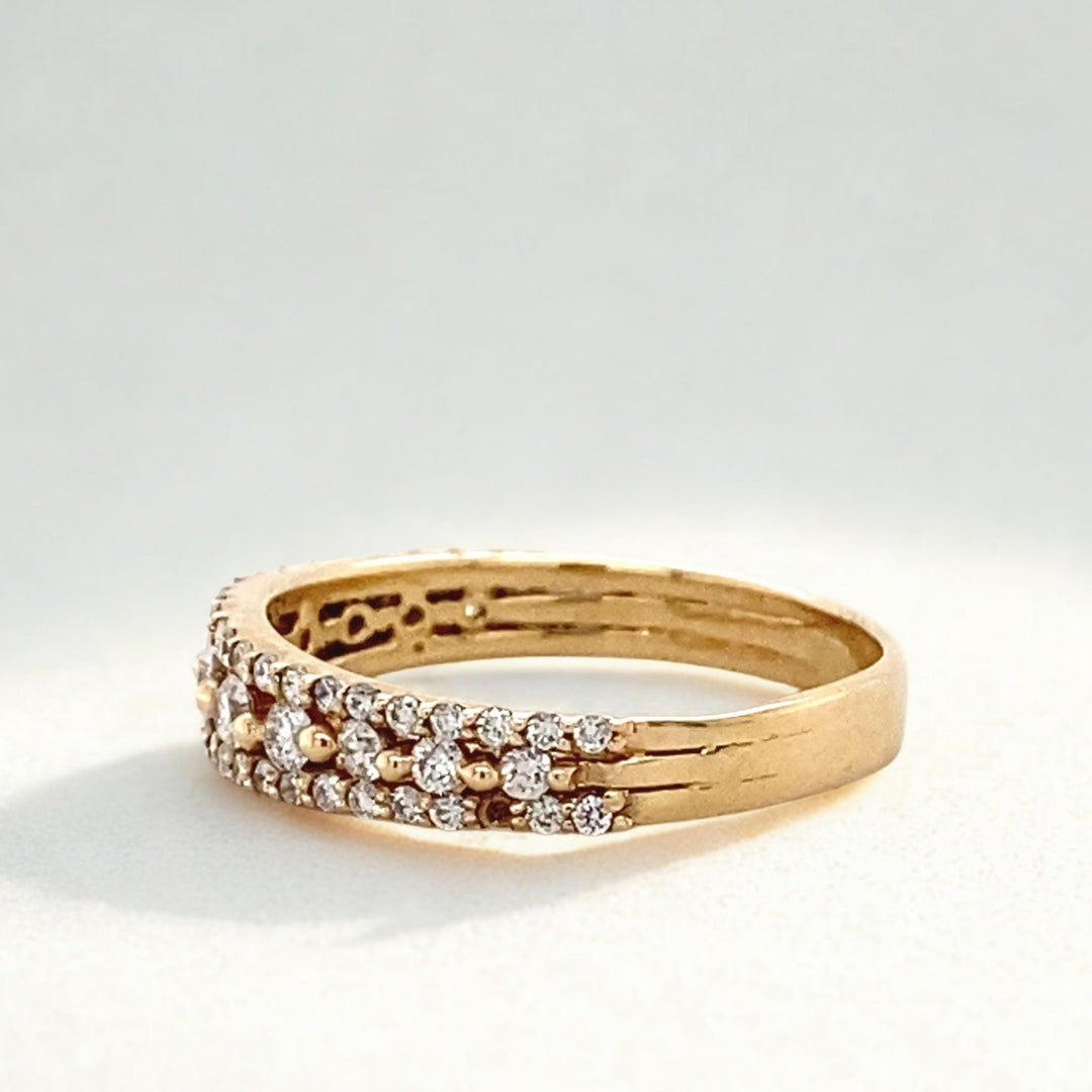 Solitaire Diamond Ring In 14k Solid Gold, Eternity Band With Natural Diamonds, Ready To Ship, Women&#39;s Day Gift