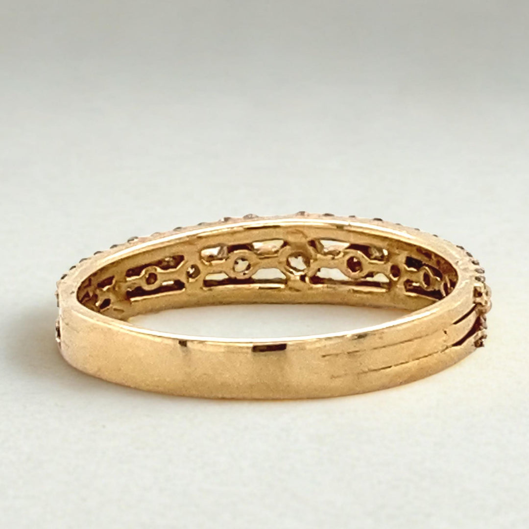 Solitaire Diamond Ring In 14k Solid Gold, Eternity Band With Natural Diamonds, Ready To Ship, Women's Day Gift