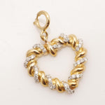 Load image into Gallery viewer, Twisted Heart Natural Diamond Char:, 14k Solid Gold Everyday Stacking Jewellery, Dual Tone Love Necklace, Certified Jewelry, Ready To Ship
