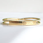 Load image into Gallery viewer, Crossover Wide Natural Diamond Bracelet: 14k Solid Gold Stackable Statement Bangle Jewellery, Certified Jewelry
