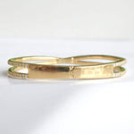 Load image into Gallery viewer, Crossover Diamond Bracelet, 14k Solid Gold, Natural Diamonds, Gold Stackable Bangle, Statement Jewelry, Wide Cocktail Bracelet
