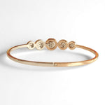 Load image into Gallery viewer, Halo Circle Diamond Bracelet, 14k Solid Gold, Natural Diamonds, Two Way Stackable Bracelet, Cluster Pave Set Cuff, Statement Jewelry
