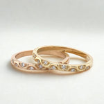 Load image into Gallery viewer, Crescent Diamond Band Ring, 14k Solid Gold, Supporting Band Ring, Natural Diamonds, Stackable Everyday Ring, Ready To Ship, Women&#39;s Day Gift
