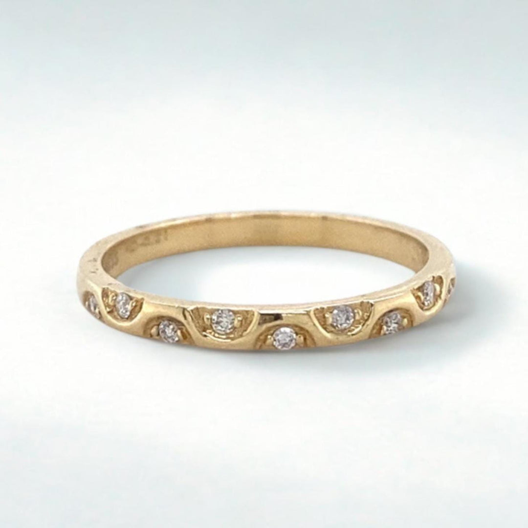 Crescent Diamond Band Ring, 14k Solid Gold, Supporting Band Ring, Natural Diamonds, Stackable Everyday Ring, Ready To Ship, Women&#39;s Day Gift