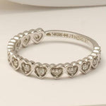 Load image into Gallery viewer, Heart Natural Diamond Eternity Ring: 14k Solid Gold Stackable Minimalistic Band, Certified Jewelry
