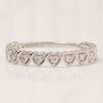 Load image into Gallery viewer, Heart Eternity Diamond Band Ring, 14k Solid Gold, Natural Diamonds, Everyday Jewelry, Stackable Minimalistic Ring, Ready To Ship
