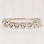 Load image into Gallery viewer, Heart Natural Diamond Eternity Ring: 14k Solid Gold Stackable Minimalistic Band, Certified Jewelry
